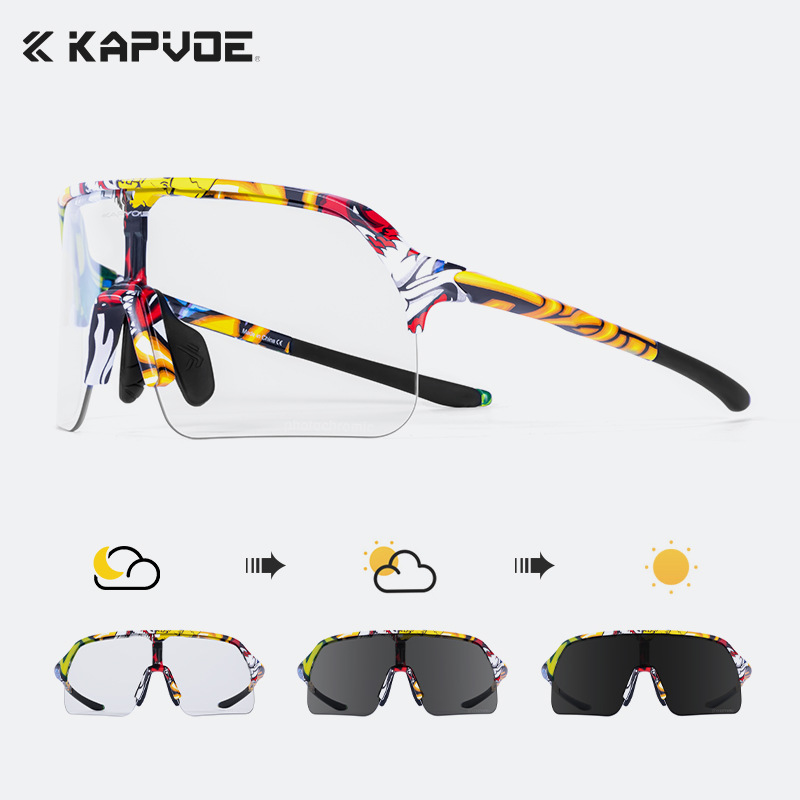 Gafas de Ciclismo Deportivo TR90 Fotocromático A prueba de viento Protección UV para Deportes al Aire Libre
