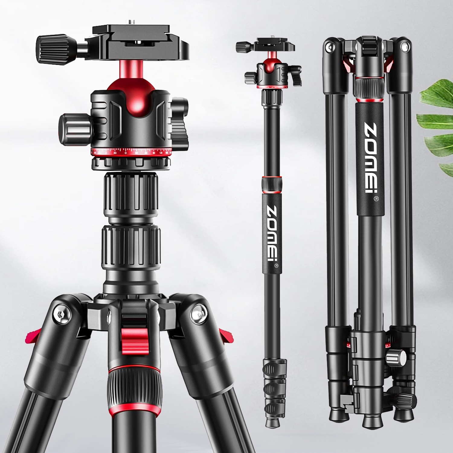 相机三脚架Q173CM摄影摄像可伸缩多功能三角架微单反手机直播支架