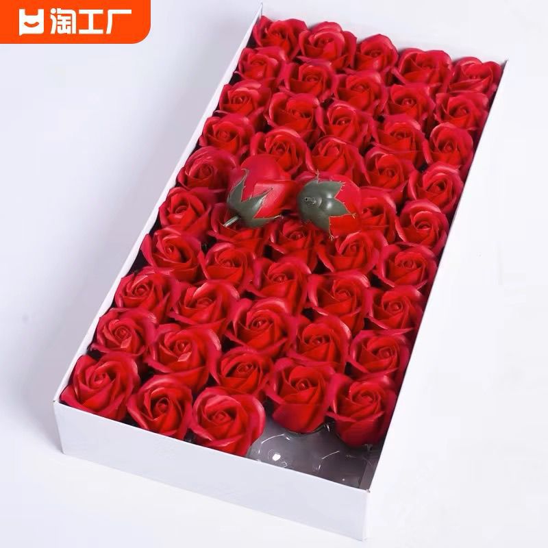 情人节三层仿真香皂玫瑰花肥皂花头花店制作花束diy礼盒包装资材