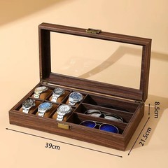 复古木纹PU皮手表盒木质首饰高档展示盒 跨境热卖手表收纳盒批发