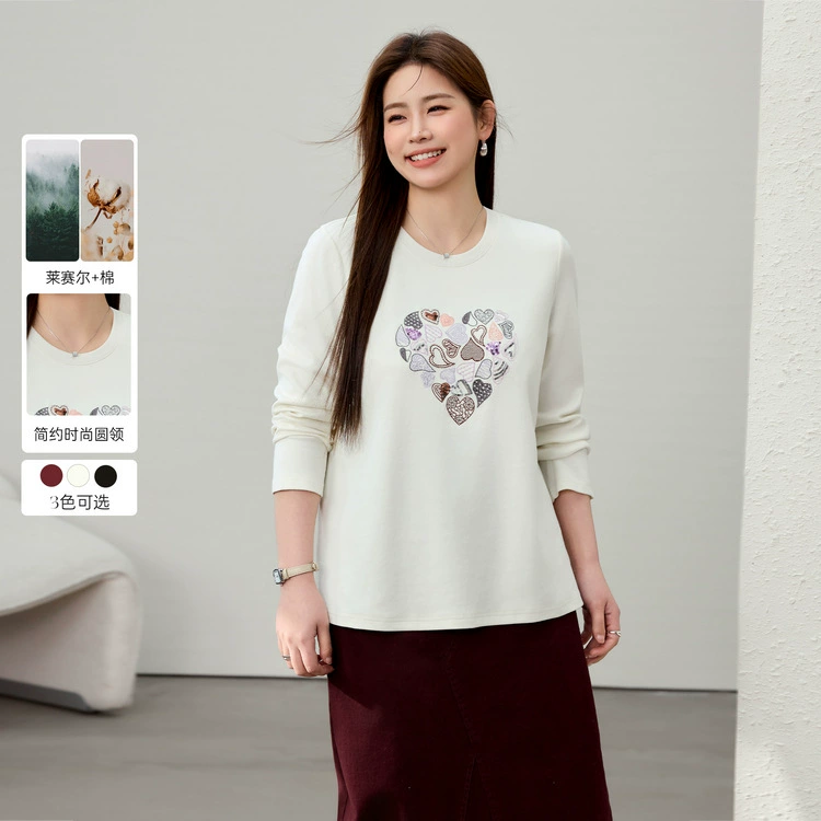 [Leycel минус возраст темперамент повседневная удобная футболка] Funny Show большой размер женский толстый mm2025 весенний новый