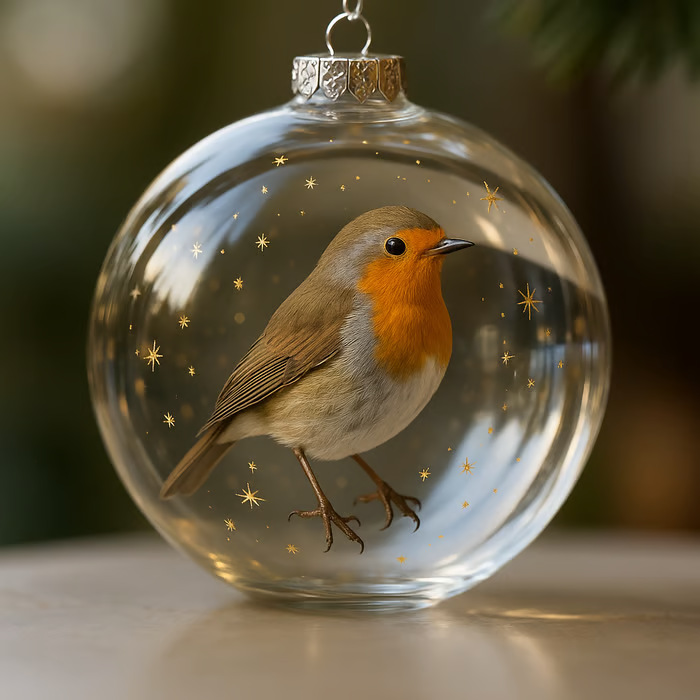 Nuevo árbol de Navidad acrílico colgante de decoración Nature 's Birds Crystal Glass O