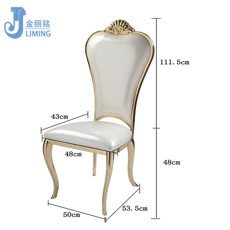 Fábrica al por mayor silla de acero inoxidable moderno minimalista restaurante dorado comedor silla de acero inoxidable pu cuero comedor silla respaldo silla