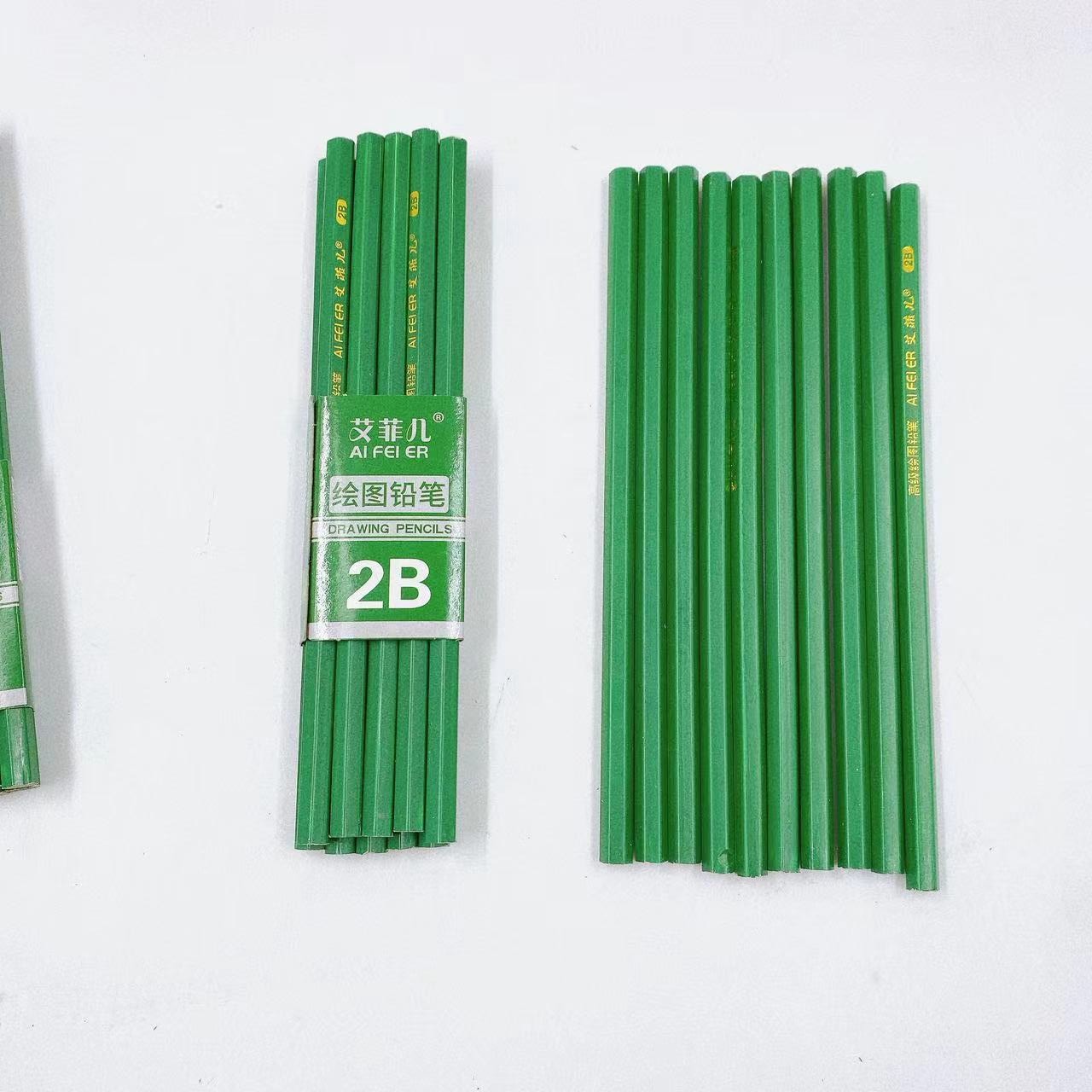 Los niños hexagonal clásico lápiz verde estudiantes escriben papelería dibujo lápiz 2B lápiz diez paquetes 2 yuanes de almacenes