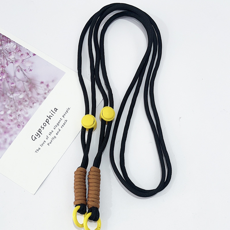 조정 가능한 긴 로프-블랙 로프 다크 브라운 매듭