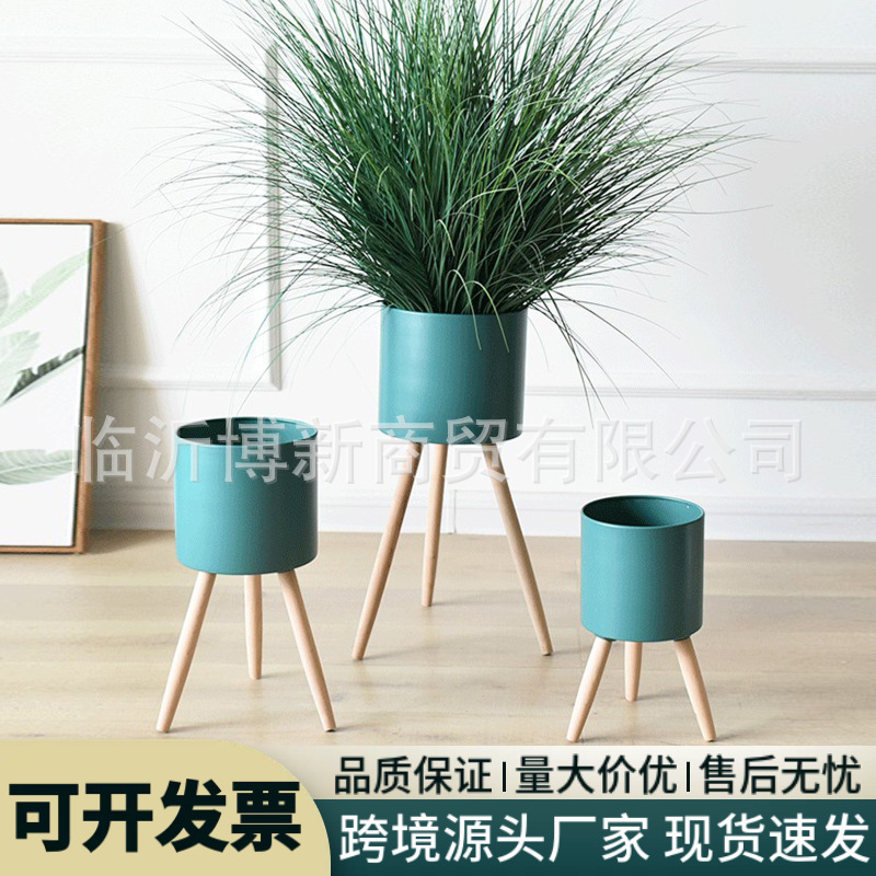 北欧スタイルのクリエイティブな鉄の鉢植えポトス鉄の植木鉢花スタンドフラワースタンドシンプルな床置き植木鉢