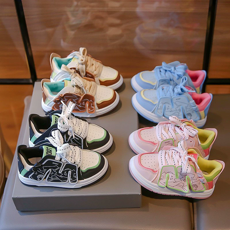 Детские кроссовки в хип-хоп стиле, модные удобные спортивные shoes, западный стиль, осень, мягкая подошва