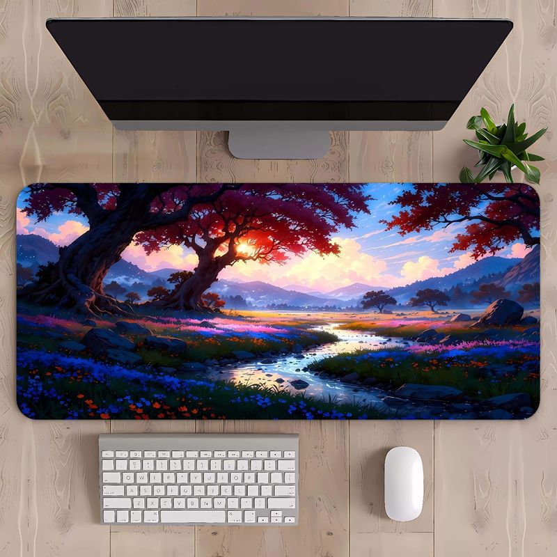 マウスパッド特大山岳風景キーボードパッド特大厚手縁取り大型デスクパッド一件代発|undefined