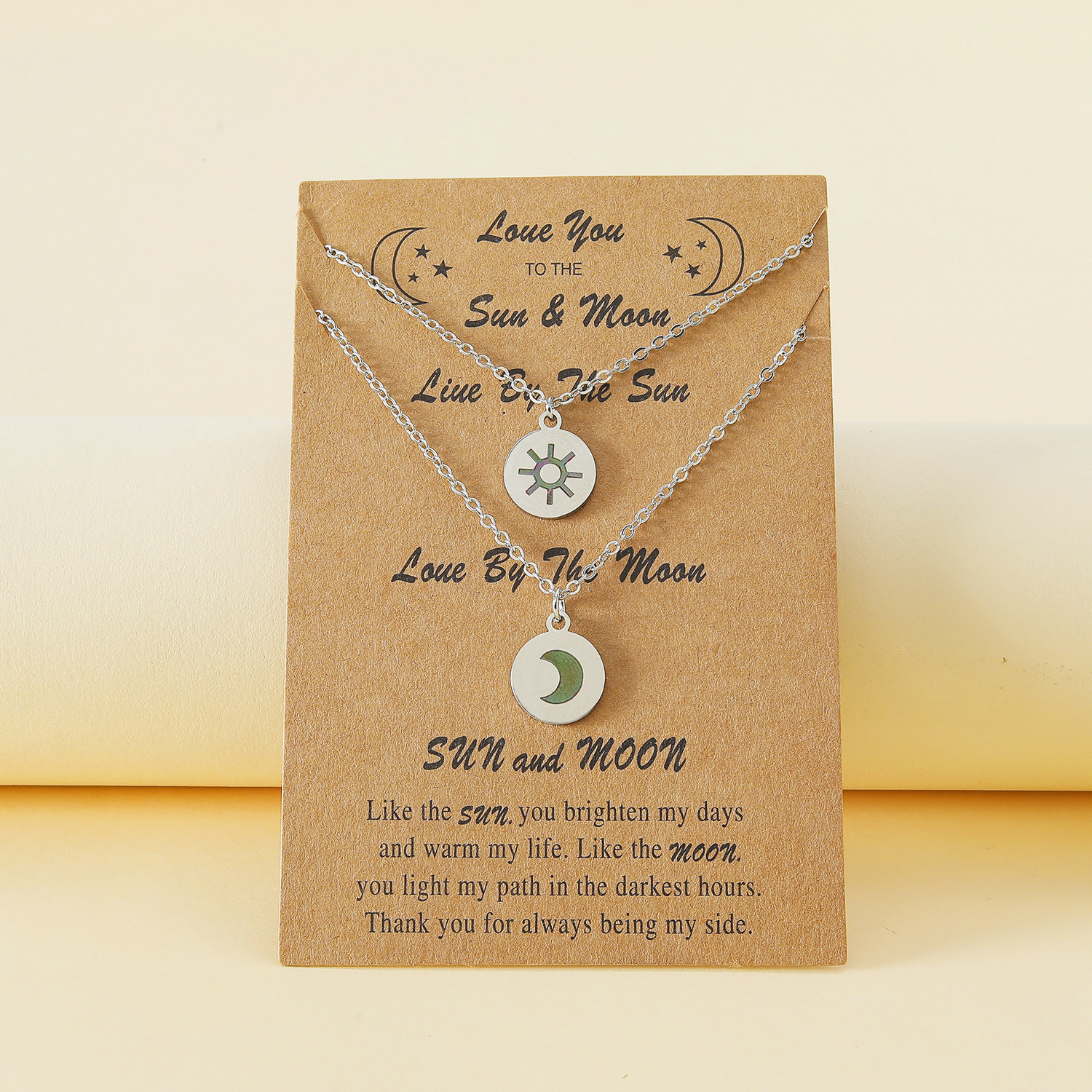 cable chain Chain Type Simple Style Sun Moon Stainless Steel Polishing Necklace