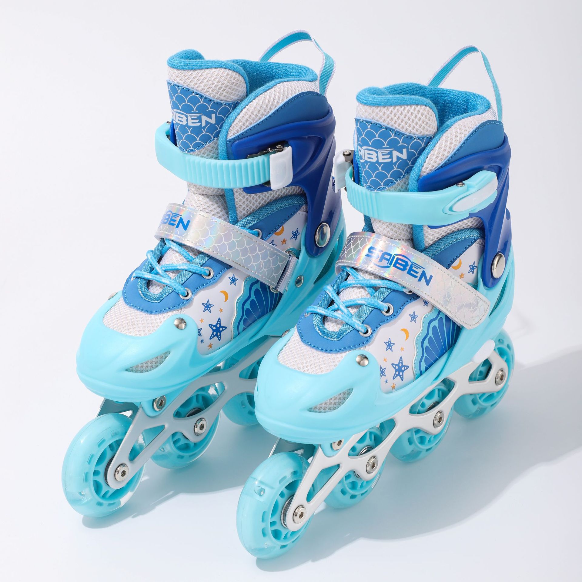 Cross-Border New Flash Roller Skates, Children's Full Set of Roller Skates, Inline Skates, Adjustable Factory