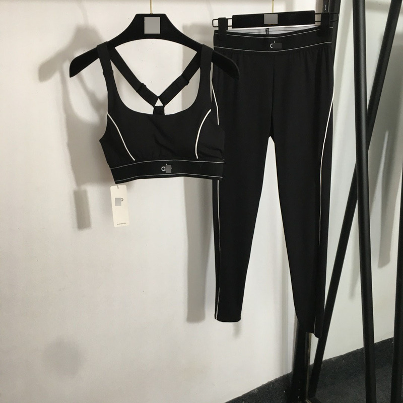 Cross-Border Foreign Trade Nanyou New Summer Yoga Sports Set: Camisole + Elastic Slim-Fit Leggings