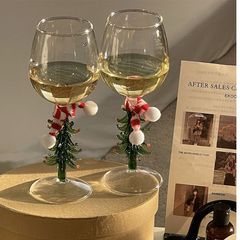 ライト高級ガラスクリスマスツリー背の高い赤ワイングラス立体クリスマスツリーガラスクリスマス雰囲気装飾お土産