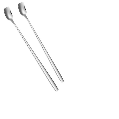 Korean 304 stainless steel long ice spoon household coffee extended mixing spoon multi-purpose thickened bartending spoon
