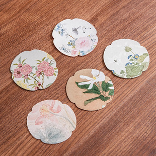 Yunsha Flower and Grass Collection Coaster Waterproof Double-Sided Chinese Fabric Household Pot Holder Insulation Pad Tea Tray Tea Ceremony Accessories