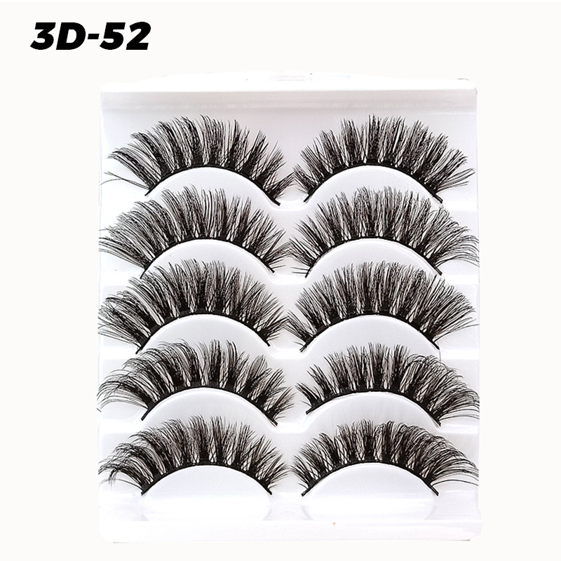 DINGSEN pestañas postizas de fábrica al por mayor 3D pestañas tridimensionales 5 pares Paquete de pestañas tres más de D-46 estilos