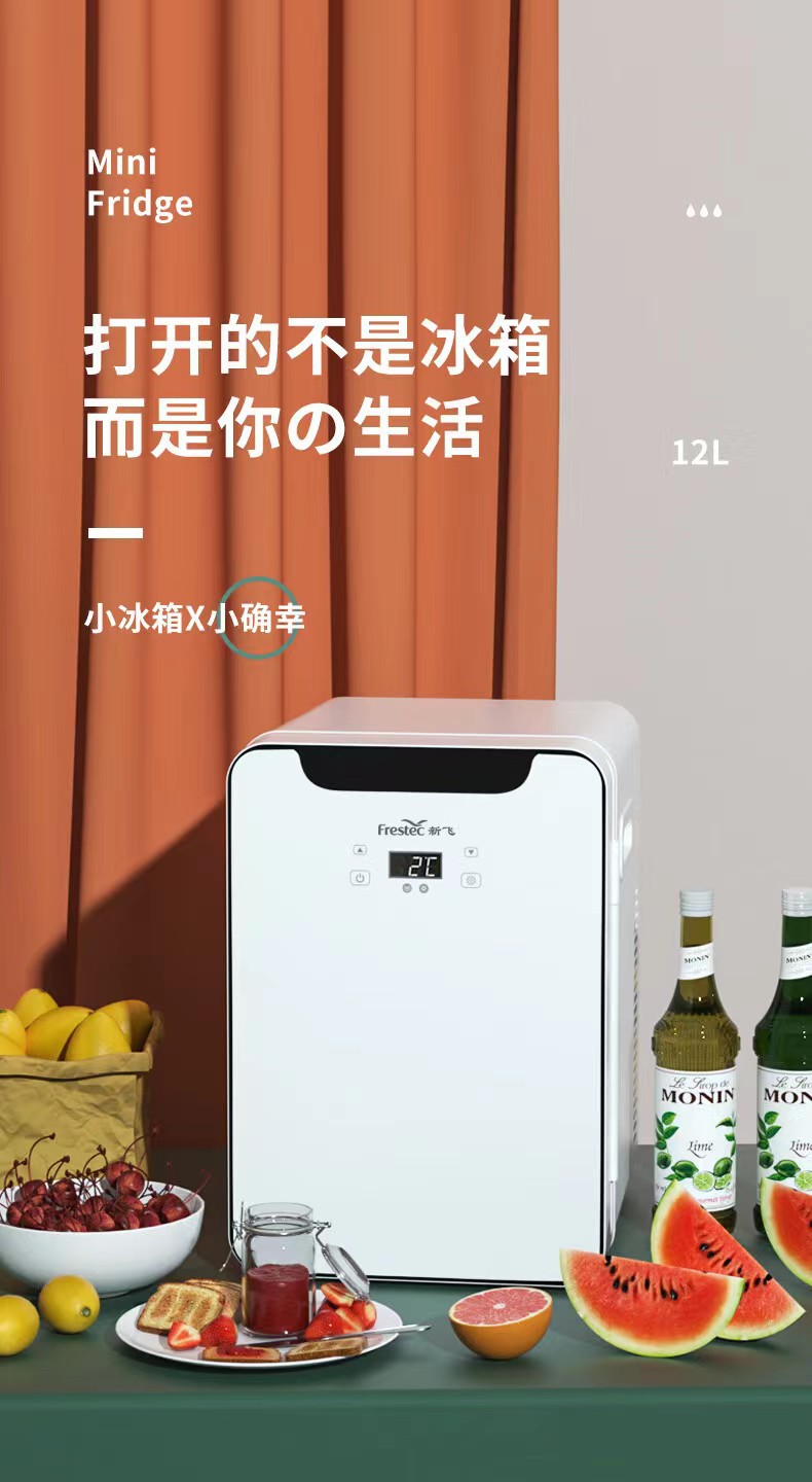 Xinfei Car Refrigerator 12L Office Dormitory Rental Car Home Dual-Use Small Refrigerator Beauty Breast Milk Heating and Cooling Box