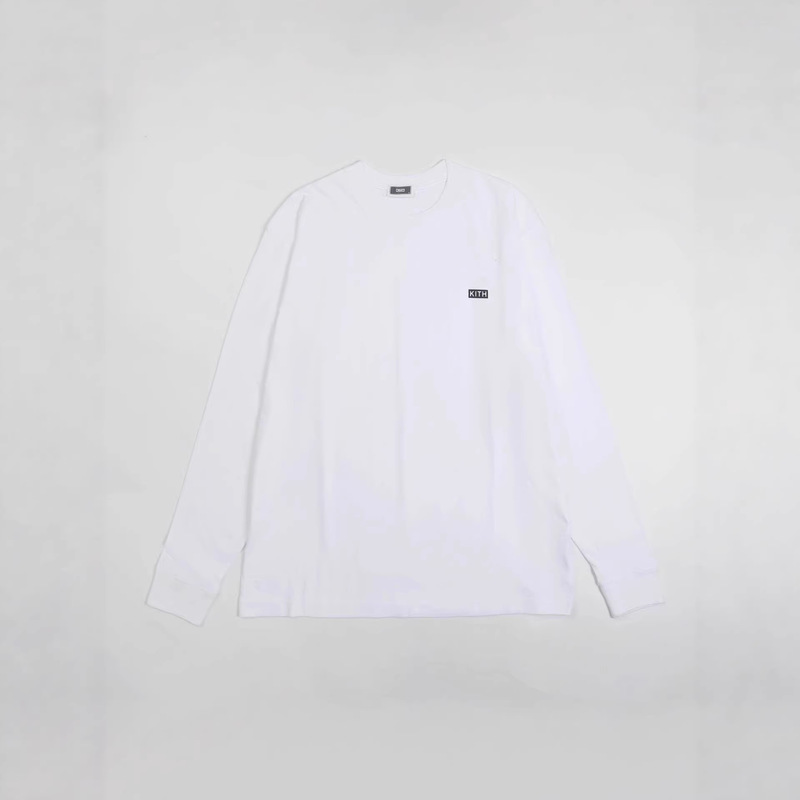 Kith Fw24 Long Sleeve Lax Classic Small Letter Flocking Logo Crew Neck Sweatshirt Long Sleeve T-Shirt Kith Fw24 Long Sleeve Lax Classic Small Letter Flocking Logo Crew Neck Sweatshirt Long Sleeve T-Shirt