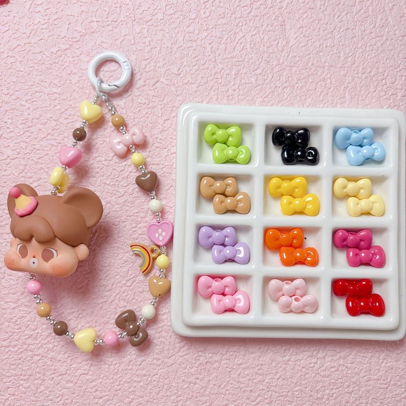 小さなカラーペイント KT リボンストレートホールアクリルビーズ diy ブレスレットネックレス素材ジュエリーアクセサリー|undefined