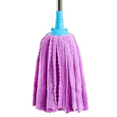 毛巾珊瑚絨拖把加厚吸水傳統老式拖把圓頭扁頭拖布不鏽鋼杆墩布