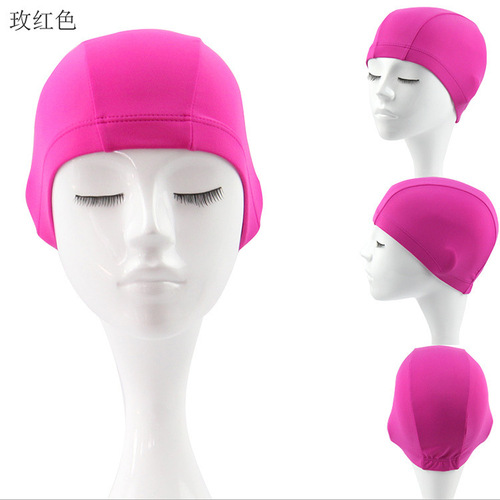 2024 new polyester swimming cap wholesale solid color breathable swimming cap for men, women and children, multi-color optional for hot spring bathing