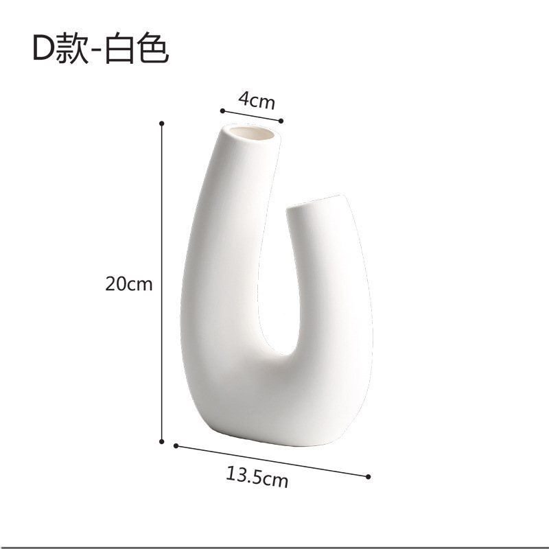 北欧素胚陶磁器花瓶置物現代シンプルなドライフラワー生け花器家庭客間民宿芸術装飾品|undefined