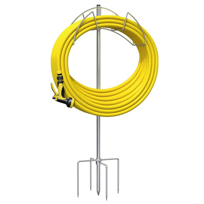 批发庭院不锈钢软管地插收纳架子 花园园林重型伸缩可折叠水管架