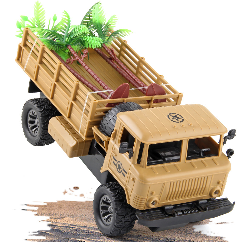 Vehículo de transporte de control remoto eléctrico vehículo de transporte militar Vehículo de control remoto recargable de cuatro vías vehículo todoterreno juguetes para niños al por mayor