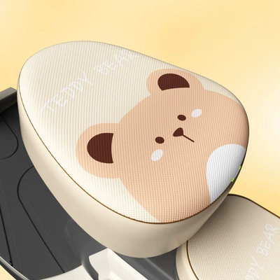 New electric car seat cover summer waterproof sun protection Four Seasons universal yadiaima battery car seat cover heat insulation (Electric car cushion) - round-bear-front-seat-cushion