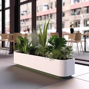 Outdoor Imitation Terrazzo Flower Box Shop Commercial Street Milk Tea Shop Cafe Iron Flower Trough Outdoor Planting Flower Stand
