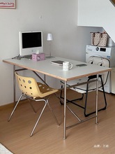 中古包豪斯会议桌简约餐桌办公桌不锈钢长方形韩国现代书桌写字桌