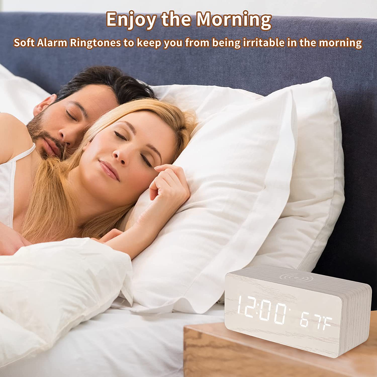 Fashion Solid Color Wood Alarm Clock display picture 1