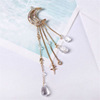 Retro hairgrip with tassels, crystal