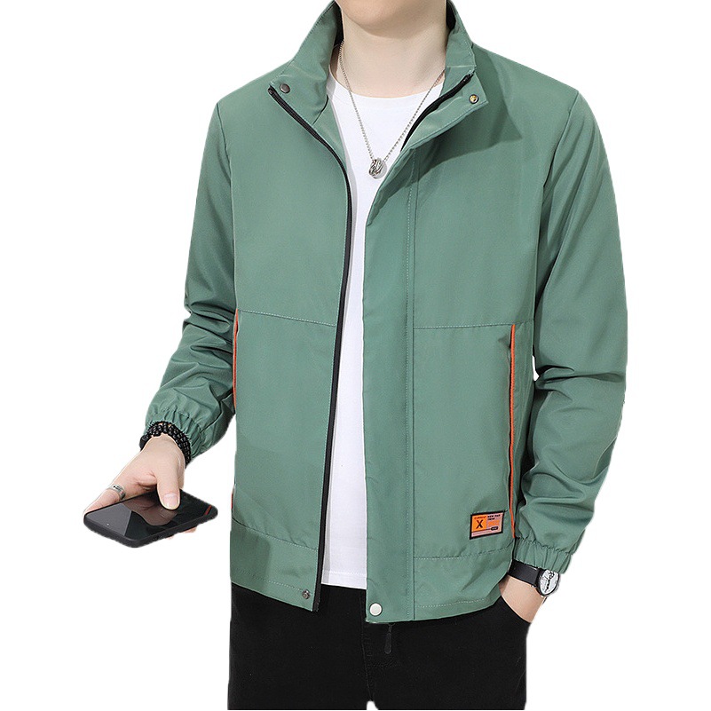 Chaqueta casual explosiva para hombres 2024 nueva chaqueta de primavera y otoño para hombres, chaqueta de moda juvenil, top de cuello alto, estilo de primavera
