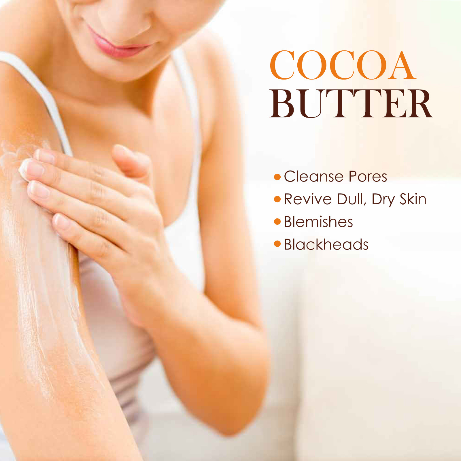 OUHOE Cocoa Butter Body lotion Lightens Acne Dark Skin, Moisturizes, Whitens and beautifies skin_voghion.com