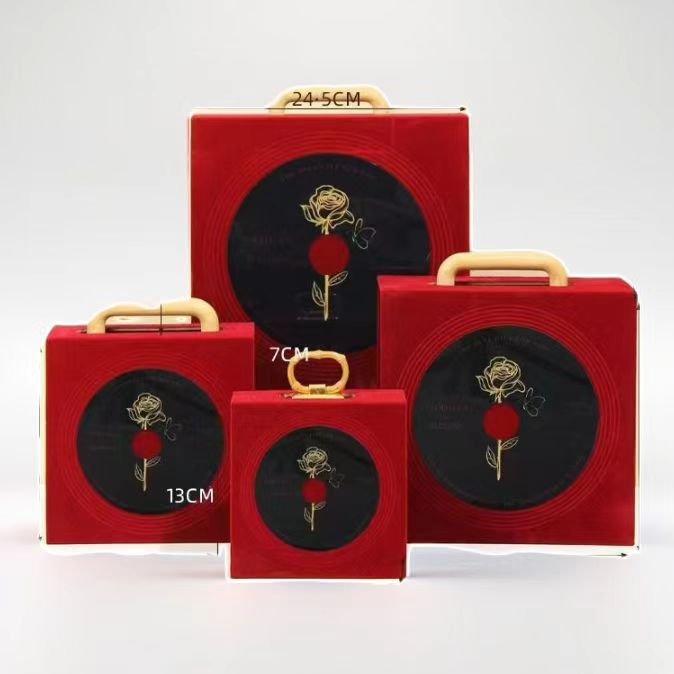 中式婚礼伴手硬礼盒红色喜糖手提礼品盒婚庆茶叶盒批发礼品烫金