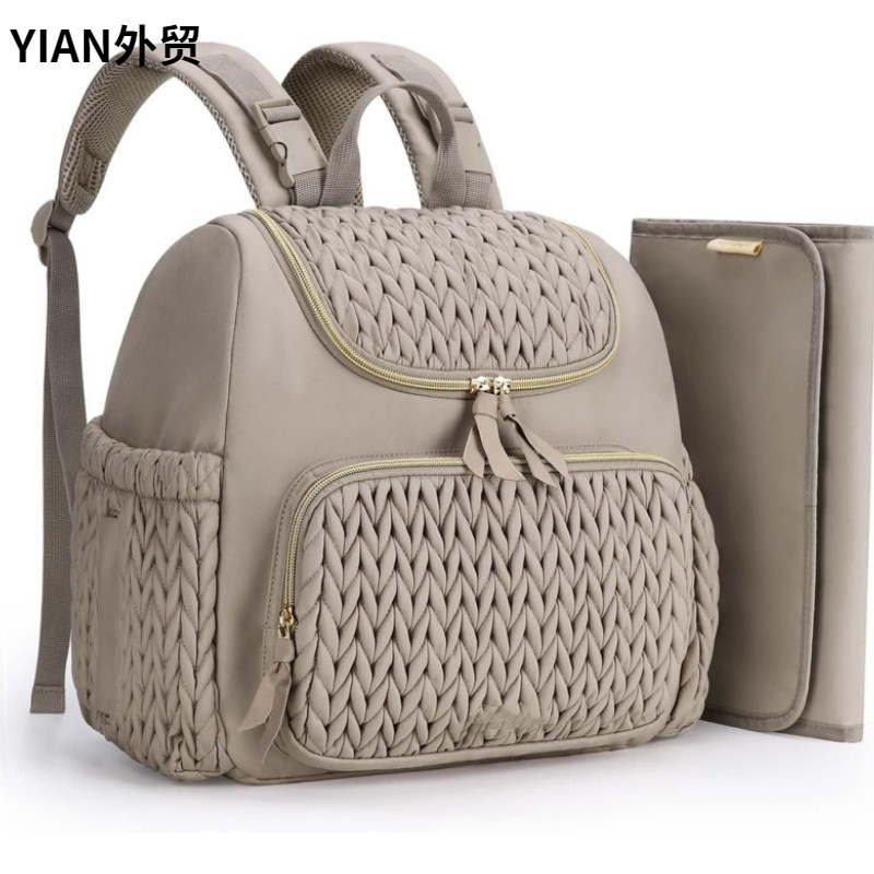Cross-border Mummy Bag Multifunctional Maternal and Infant Outgoing Fashion Mother Bag Large Capacity Backpack Baby Stroller Hanging Bag