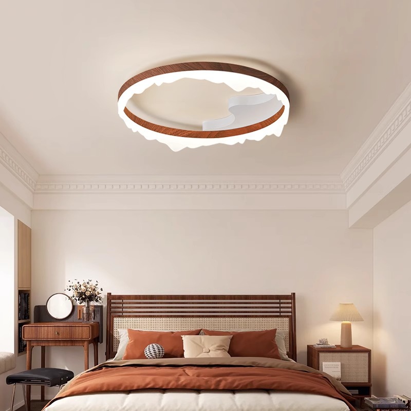 Luz de techo de dormitorio de espectro completo protector de ojos moderno minimalista creativo iceberg color nuez estudio dormitorio principal lámparas