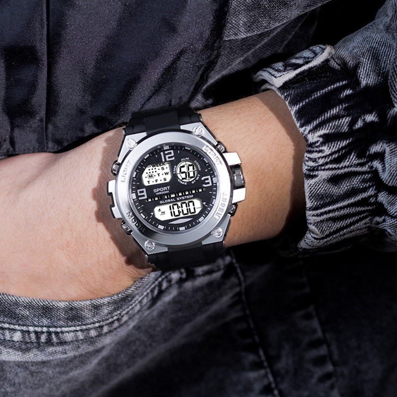 Nuevo reloj electrónico de los hombres personalizados de moda deportes al aire libre impermeable reloj luminoso multifuncional para hombres y mujeres reloj de Estudiante