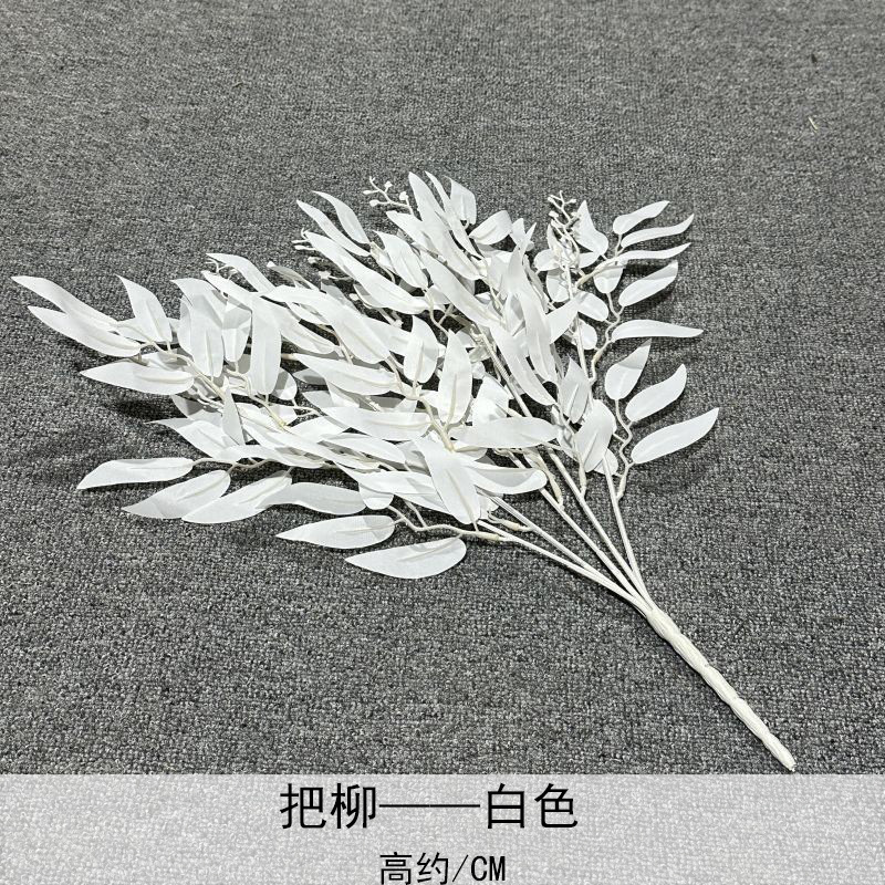 Hojas de simulación de hoja de Sauce de cinco tenedores boda sala de boda simulación planta seda impresión tela fábrica al por mayor entrega transfronteriza