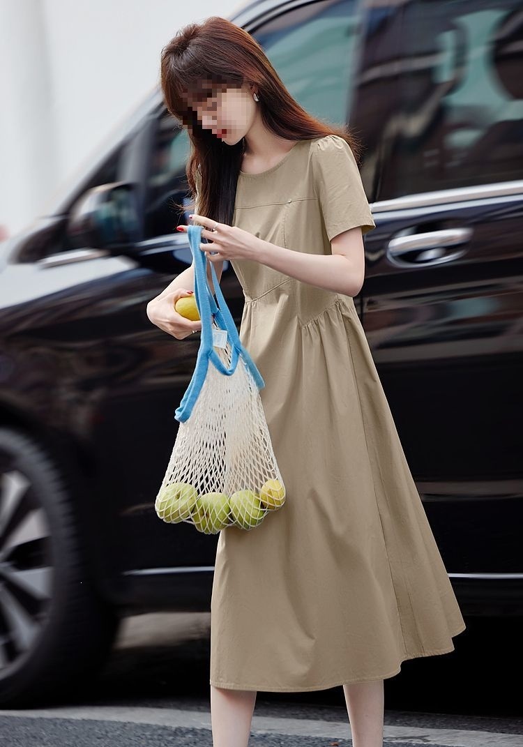 Đầm maxi nữ cotton thắt eo mùa hè 2026 dáng dài — Xanh da trờicolor, màu xanh đậu, màu tím chi tiết 5