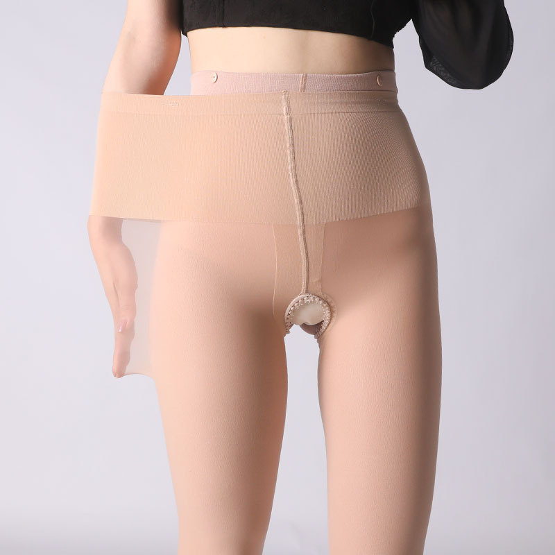 Double-Layer light leg artifact open-end leggings women's autumn and winter fleece-lined warm invisible one-piece pantyhose anti-hook stockings Double-Layer light leg artifact open-end leggings women's autumn and winter fleece-lined warm invisible one-piece pantyhose anti-hook stockings