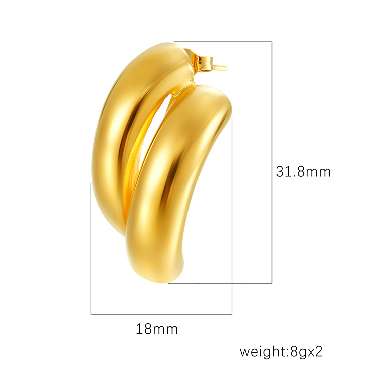 Nuevos aretes de titanio de acero de Europa y América 18k de oro INS viento de tendencia de Amazon moda aretes generales mujeres al por mayor