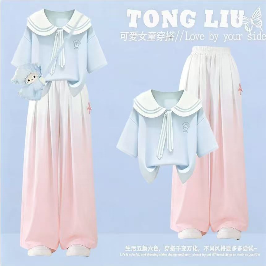 Original workmanship + 40-count pure cotton 2026 new fresh and cute short-sleeved T-shirt with contrasting shoulder design for women.