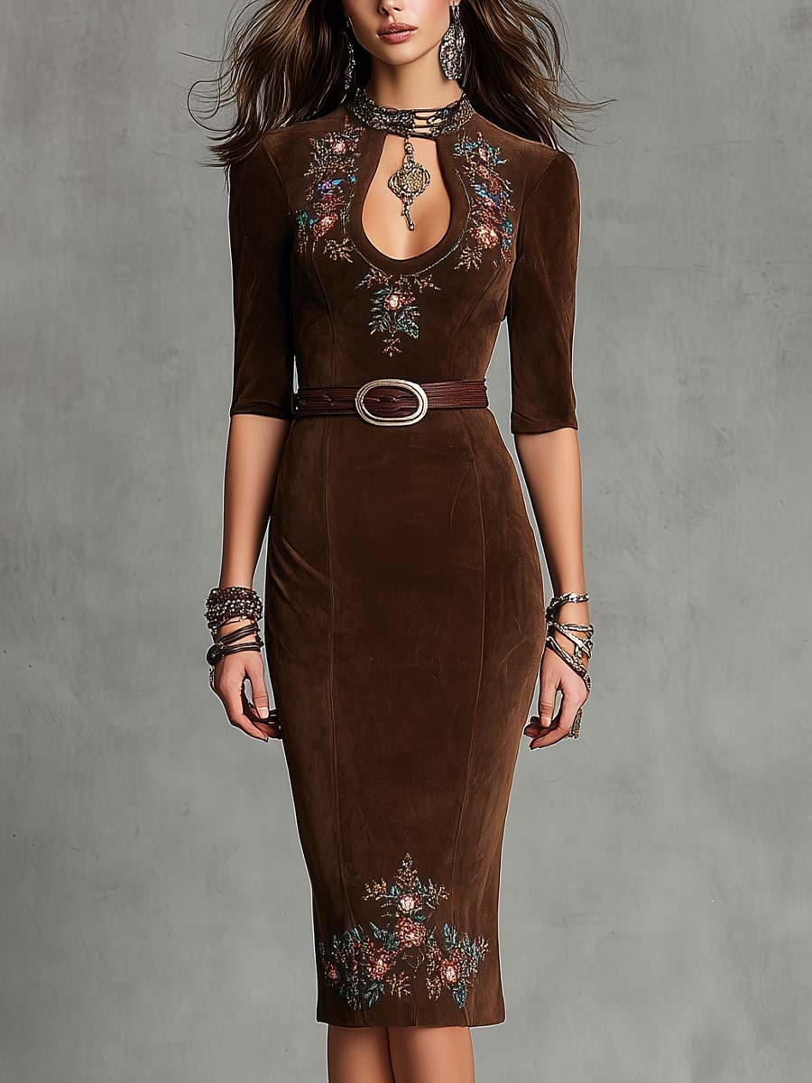 2026 European And American Cross-border Independent Site Western Bohemian Three-quarter Sleeve Printed_ecoleips.com