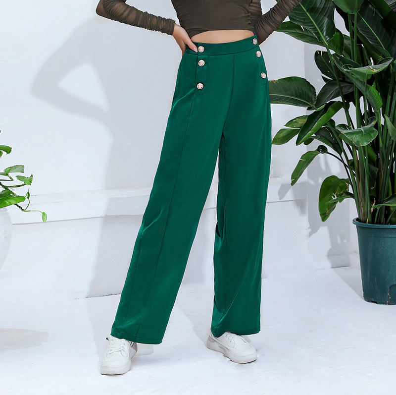 Cross-Border European and American New Fashion Women's High-Waisted Loose Straight-Leg Drapey Wide-Leg Suit Pants 60349 Cross-Border European and American New Fashion Women's High-Waisted Loose Straight-Leg Drapey Wide-Leg Suit Pants 60349