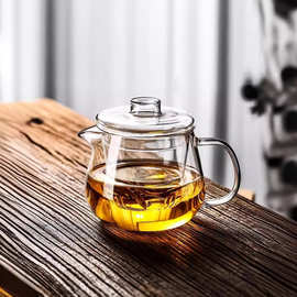 玻璃茶壶单壶耐高温加厚茶水分离茶具家用小花茶煮茶器泡茶壶套装
