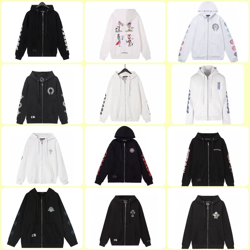 26Ss Correct Version Terry Cloth Autumn and Winter New Style Cross Horseshoe Sanskrit Letter Zipper Hoodie Unisex 26Ss Correct Version Terry Cloth Autumn and Winter New Style Cross Horseshoe Sanskrit Letter Zipper Hoodie Unisex