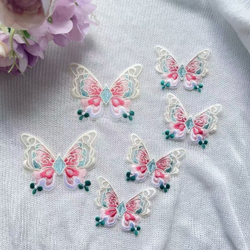 Ancient-style mesh embroidery pearl butterfly accessories DIY children's hair accessories, shoes, socks, bags butterfly handmade decorative materials