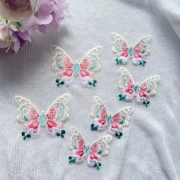 Ancient-style mesh embroidery pearl butterfly accessories DIY children's hair accessories, shoes, socks, bags butterfly handmade decorative materials