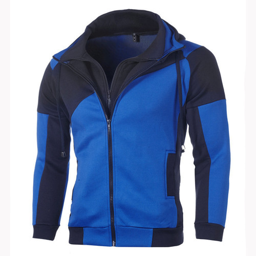 Amazon Double Zip Hooded Sweatshirt for Men, Padded Zipper Jacket, Men's Sport Fleece Warm Trendy Thermal Zipper Outerwear
